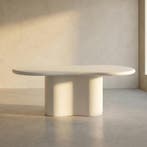 *WOONWINKEL* Organische Eettafel Wit Betonlook 225 Cm, Verzenden, Nieuw