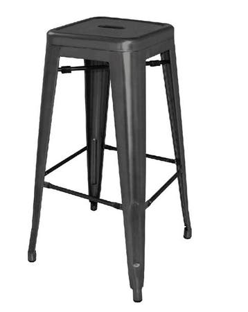 Bistro Barkruk | Zwart | Staal | 76(h)x43x43cm, Verzenden, Nieuw in verpakking
