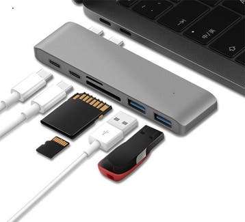 USB-C USB C adapter hub macbook pro air 2.0 3.0 MicroSD *6 p, Verzenden, Nieuw