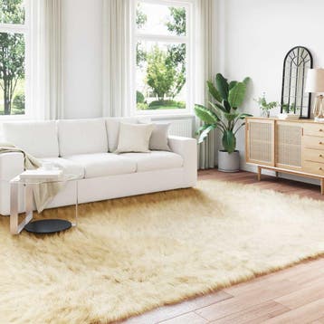 vidaXL Tapijt van imitatie TAFALLA Crèmekleurig 200 x 280 cm, Verzenden, Nieuw, Crème