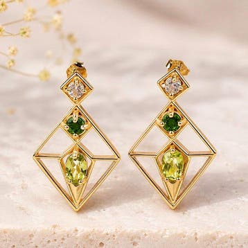 Zonder minimumprijs - Oorbellen Zilver - Gemengde edelstenen, Nieuw