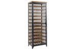Wijnkast BODEGA 185 cm, naturel vurenhout met zwart metalen, Ophalen of Verzenden, Nieuw