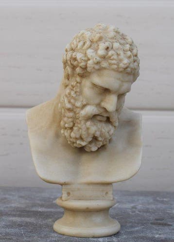 sculptuur, Ercole - 17 cm - Gereconstrueerd Carrara-marmer, Antiek en Kunst