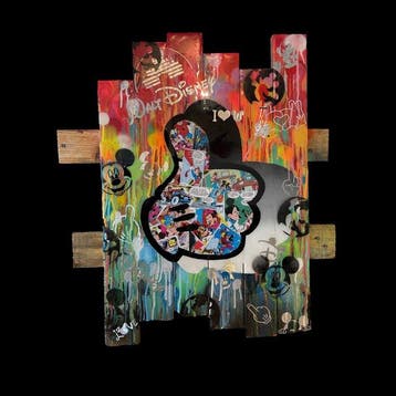 Vincent STREIFF - Le Gant Blanc – Tableau Pop Art sur bois