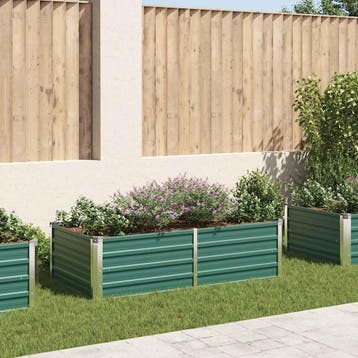 vidaXL Plantenbak verhoogd 160x80x45 cm gegalvaniseerd staal, 100 cm of meer, Verzenden, Nieuw, Metaal