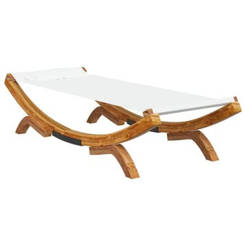 Ligbed Creme 188cm - Laatste Stuk! - Retourdeal, Tuin en Terras, Ophalen of Verzenden, Nieuw, Hout