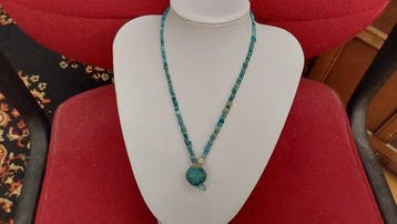 Oud-Romeins, Keizerrijk Glas Romeinse glazen kralen ketting,