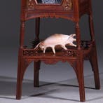Uitzonderlijke Etagere met vitrinekastje Hollands ca 1890 no, Antiek en Kunst, Ophalen of Verzenden