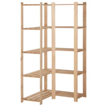 vidaXL Hoekopbergrek 5-laags 82,5x82,5x170 cm massief, Huis en Inrichting, Kasten | Stellingkasten, Verzenden, Nieuw