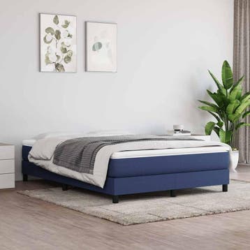 vidaXL Boxspring bed stof blauw 140x200 cm, Huis en Inrichting, 140 cm, 200 cm, Stof, Verzenden