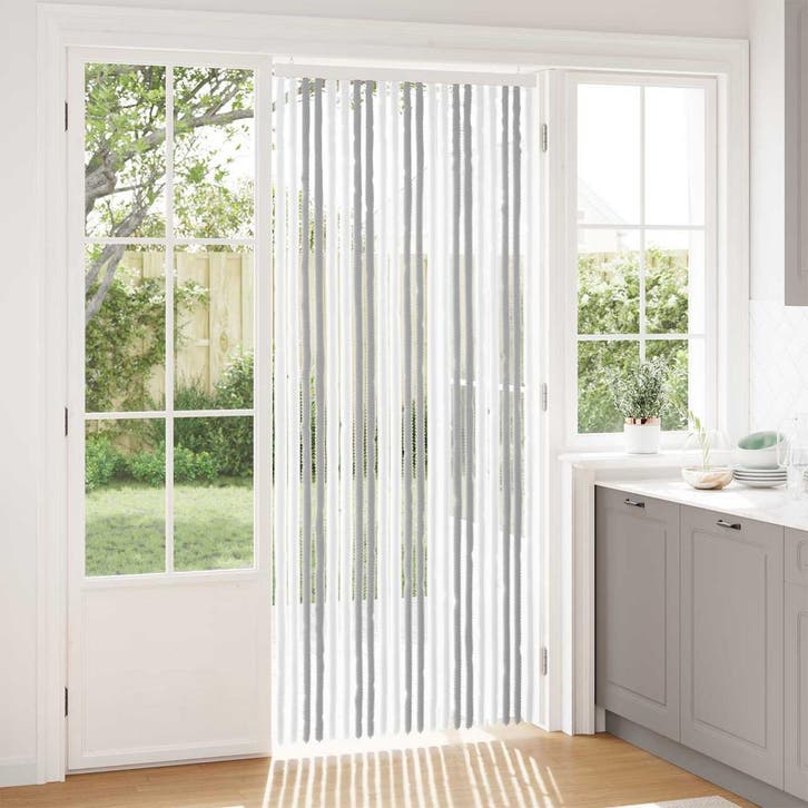 vidaXL Insecten Gordijn Chenille Lichtgrijs en wit. 90 x 220, Huis en Inrichting, Stoffering | Gordijnen en Lamellen, Nieuw, Verzenden