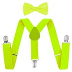 Fako Fashion - Kinder Bretels Met Vlinderstrik - 65cm - Fluo, Verzenden, Nieuw