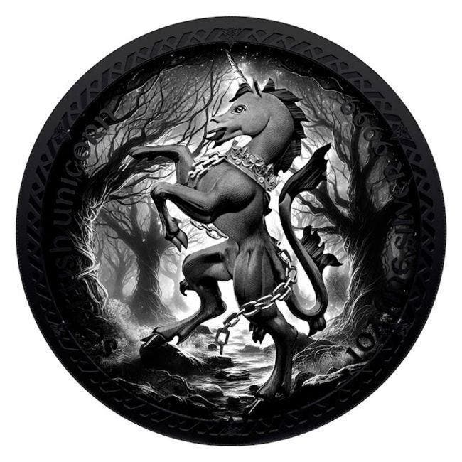 Niue. 2 Dollars 2023 1 oz Niue Scottish Black Unicorn Black, Postzegels en Munten, Edelmetalen en Baren