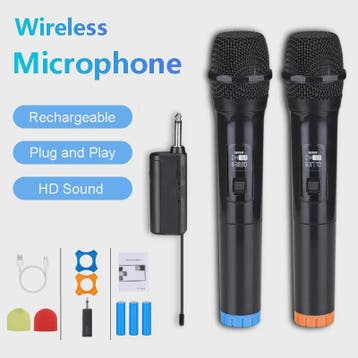 Draadloze Handmicrofoon met Oplaadbare Ontvanger - Karaoke,, Verzenden, Nieuw
