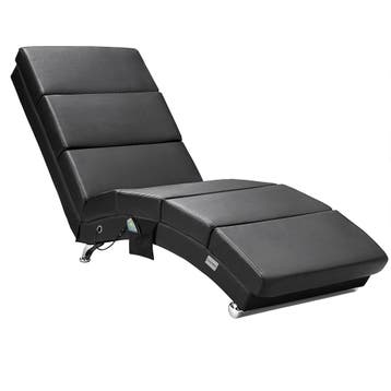 Ligstoel Londen Zwart met Massage- & Verwarmingsfunctie, Verzenden, Nieuw
