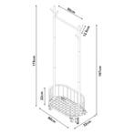 [en.casa] Kledingrek op wielen Risør 175x60x32 cm wit, Huis en Inrichting, Verzenden, Nieuw