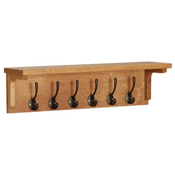 vidaXL Kapstok 60x16x16 cm massief eikenhout, Verzenden, Nieuw