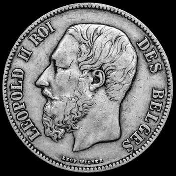 België. Leopold II. 5 Francs 1870 (Zonder minimumprijs), Postzegels en Munten