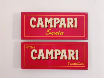 Davide Campari Spa Milano - Reclamebord (2) - 1960 - IJzer