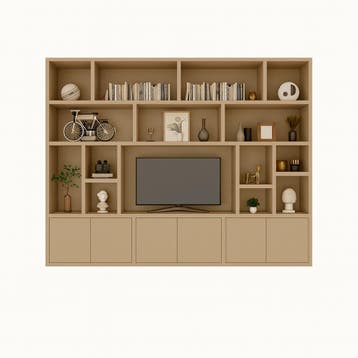 123Kast - Tv vakkenkast Osaka - 400x40x255H cm - 15 open vak, Huis en Inrichting, Kasten | Overige, Verzenden, Nieuw