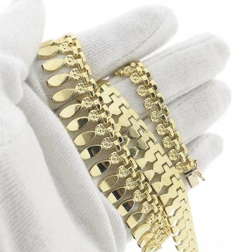 Gouden Cleopatra collier (Ketting), Ophalen of Verzenden, Gebruikt, Goud, Goud