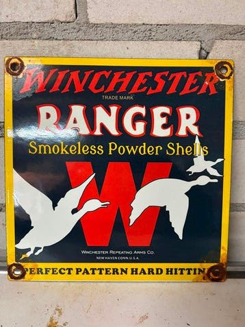 Winchester Ranger emaille reclamebord – Smokeless Powder