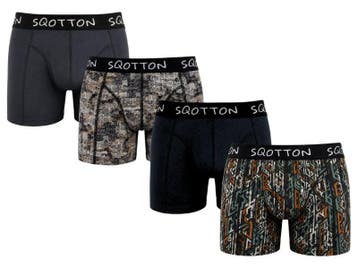SQOTTON® Katoenen boxershorts - 4-Pack - Tribal Fusion, Verzenden