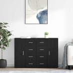 vidaXL Dressoirs Corona 2 pcs Zwart Eiken 59 x 39 x 80 cm, Verzenden, Nieuw, 50 tot 100 cm, 25 tot 50 cm