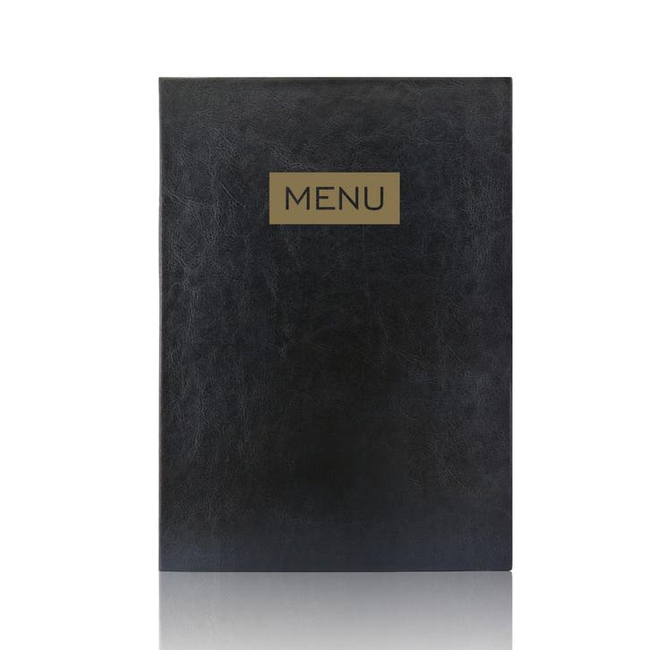 A4 Menumap voor 2 menukaarten - Zwart + Opdruk MENU - Go..., Zakelijke goederen, Kantoor en Winkelinrichting | Winkel en Inventaris