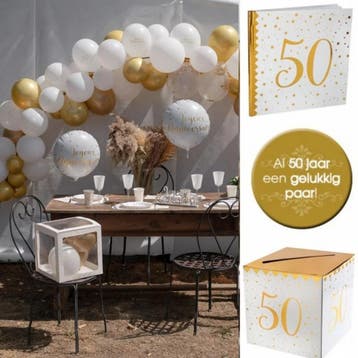 12-delige set voor een 50 jarig jubileum, Hobby en Vrije tijd, Verzenden, Nieuw, Versiering, Geboorte of Huwelijk