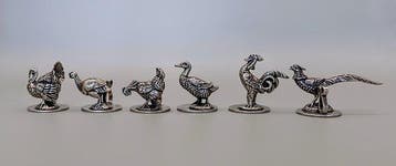 Set of Six Name Place Holders - Beeldje - .800 zilver