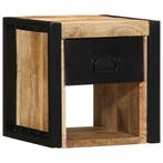 vidaXL Nachtkastje 40x35x40 cm massief ruw mangohout, Verzenden, Nieuw, Hout