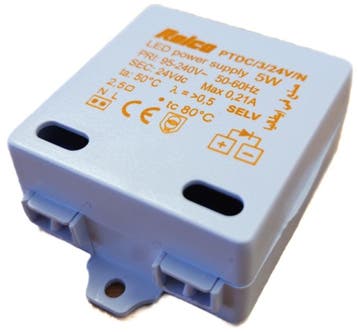 OP=OP Relco LED driver 230V-24Vdc 5W 40x42x21mm, Ophalen of Verzenden, Nieuw