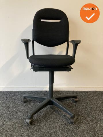Ahrend 220 - 2D - bestaande zwarte stoffering - zwart voetkr, Werkplek, Ophalen of Verzenden, Gebruikt, Stoel