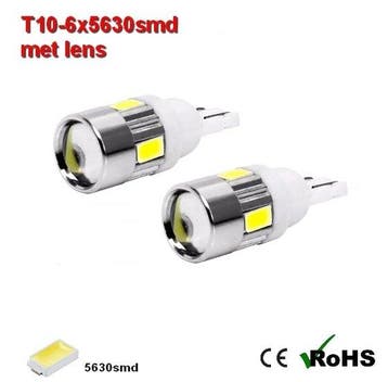 2x -T10 led lamp  met 6 x 5630smd  Wit 10 tot 36Volt, Verzenden, Nieuw