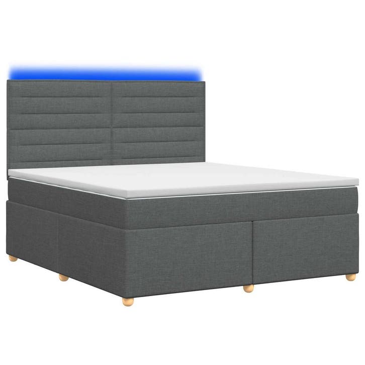 vidaXL Boxspringbed met matras Donkergrijs 160 x 200 cm Stof, Huis en Inrichting, Slaapkamer | Bedden, Nieuw, Verzenden