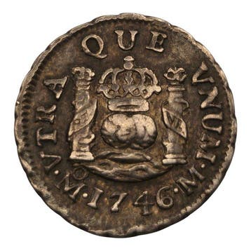 Spanje. Felipe V. Medio Real Columnario 1746 México M