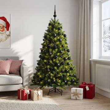 vidaXL Kunstkerstboom met Ballen 180 cm 300 LEDs Warmwit, Verzenden, Nieuw
