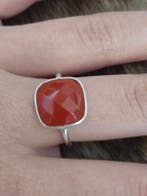 Ring zilver met Carnelian, Sieraden, Tassen en Uiterlijk, Kettingen, Nieuw, Oranje, Ophalen of Verzenden, Met edelsteen