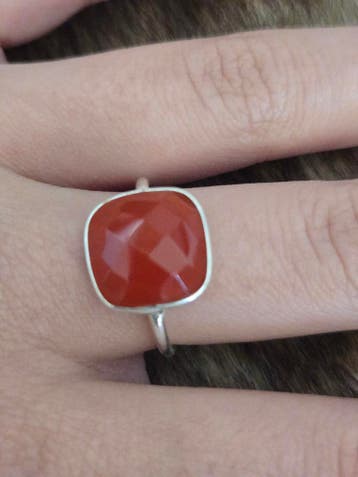 Ring zilver met Carnelian, Nieuw, Oranje, Ophalen of Verzenden, Met edelsteen
