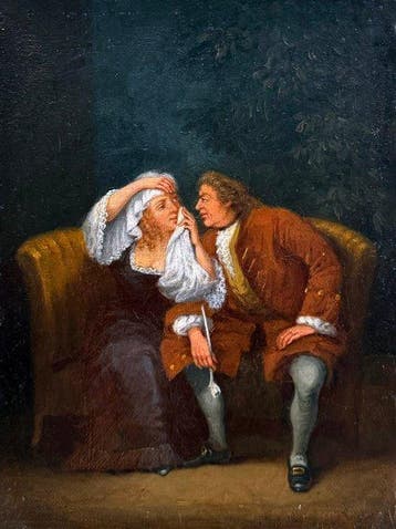 Franse school (XIX) - La poussière dans l’œil – Scène de