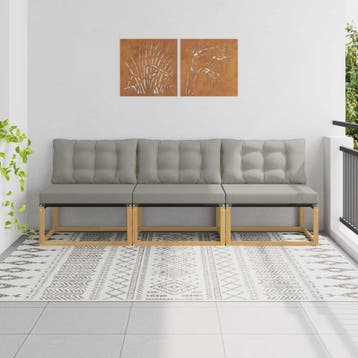 vidaXL Buiten Midden Sofa Massief Acaciahout Wit, Verzenden, Nieuw