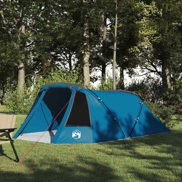 vidaXL Tunnel Tent 3-Person 3-persoons Blauw en Grijs, Caravans en Kamperen, Tenten, Verzenden, Nieuw, Tot en met 2