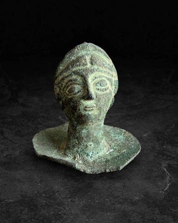 Oud-Romeins, Keizerrijk Brons Buste van een jeugdige, Antiek en Kunst