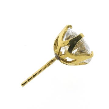 Gouden oorstekers met zirconia (Oorbellen), Gebruikt, Ophalen of Verzenden, Met edelsteen, Goud