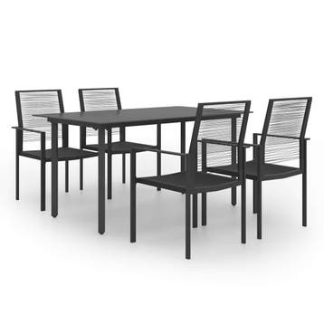 vidaXL 5-delige Tuinset, 4 zitplaatsen, Verzenden, Nieuw, Rvs