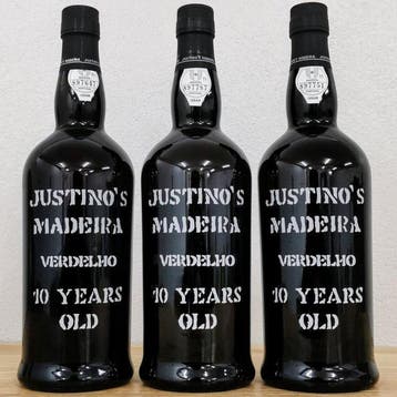Justinos, 10 Years Old Verdelho - Madeira DOC - 3 Flessen, Nieuw