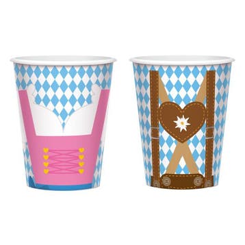Oktoberfest Bekers Cartoon (8st), Ophalen of Verzenden, Nieuw