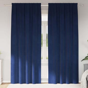 vidaXL Gordijnen 2 st Donkerblauw 140 x 260 cm fluweel, Verzenden, Nieuw, Blauw