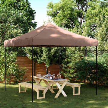 vidaXL Partytent 292 x 292 x 315 cm Bruin Oxford Stof, Verzenden, Nieuw, Partytent